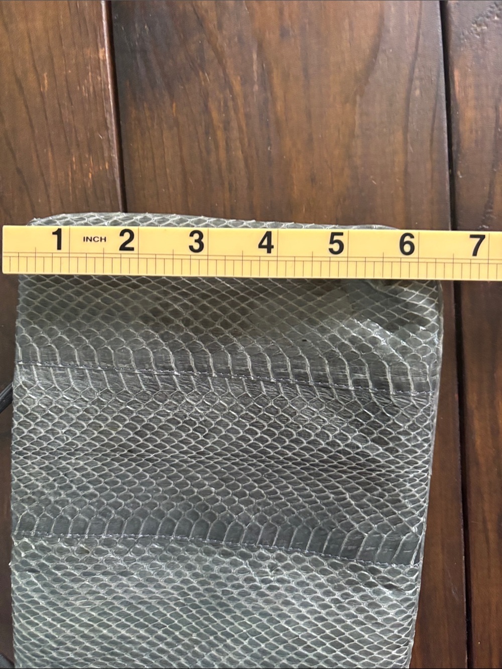 VTG 1980s Genuine Snakeskin Convertible Clutch Bag - Olive Green - Picture 12 of 12